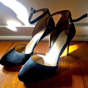 Michael Kors black velvet heels (size 6.5) in good used condition without box